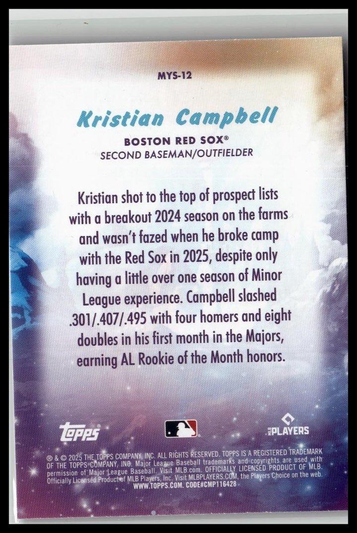 2025 Topps Update #MYS-12 Kristian Campbell Mystical
