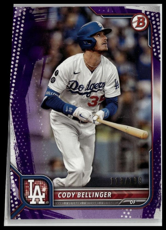 2022 Bowman #57 Cody Bellinger Purple Pattern #/199