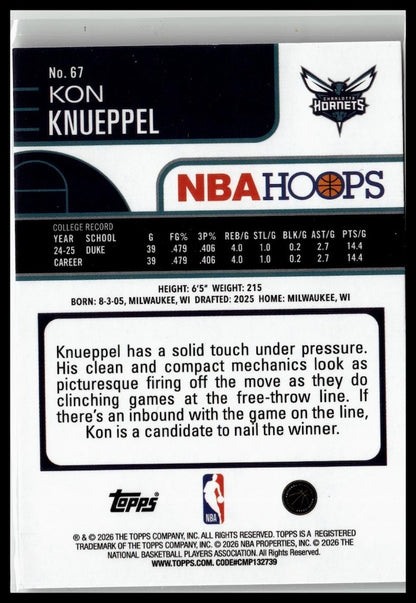2025-26 Hoops #67 Kon Knueppel