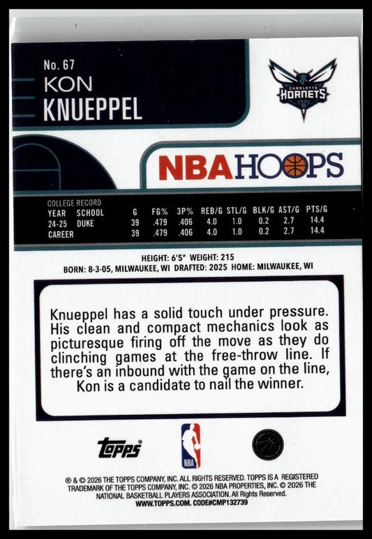 2025-26 Hoops #67 Kon Knueppel