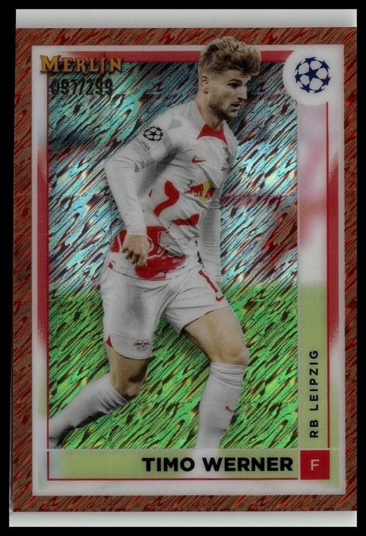 2022-23 Merlin UEFA #115 Timo Werner Rose Gold Shimmer Refractor #/299