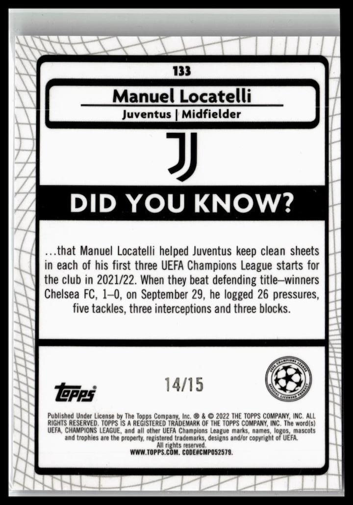 2021-22 Merlin UEFA #133 Manuel Locatelli Purple Wave Refractor #/15