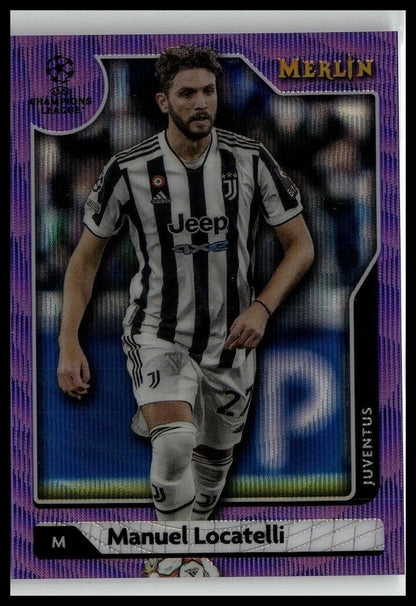 2021-22 Merlin UEFA #133 Manuel Locatelli Purple Wave Refractor #/15