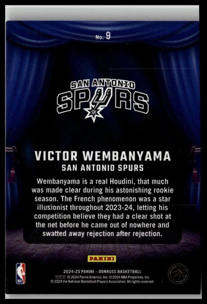 2024-25 Donruss #9 Victor Wembanyama Magicians Disco #/25