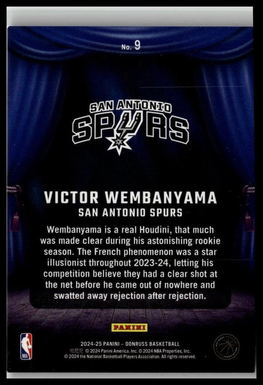 2024-25 Donruss #9 Victor Wembanyama Magicians Disco #/25