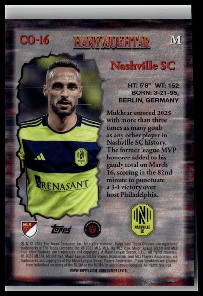 2025 Topps Chrome MLS #CO-16 Hany Mukhtar Class of Their Own Refractor