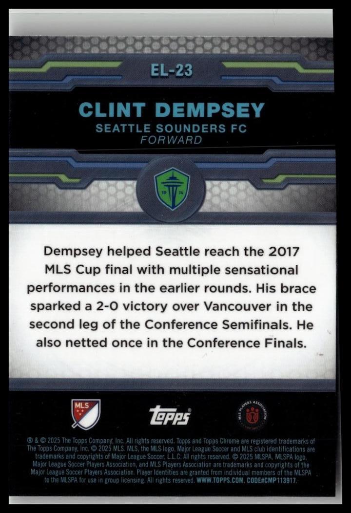 2025 Topps Chrome MLS #EL-23 Clint Dempsey Elimination Refractor