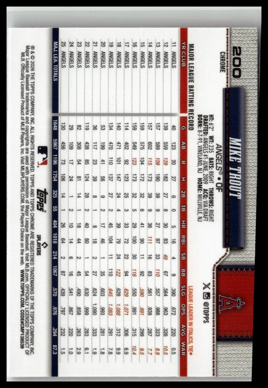 2026 Topps Chrome #200 Mike Trout