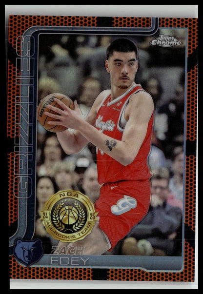 2025-26 Topps Chrome #128 Zach Edey Basketball Refractor