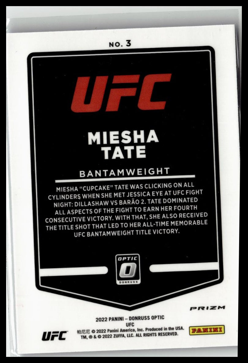 2022 Donruss Optic UFC #3 Miesha Tate Blue Velocity