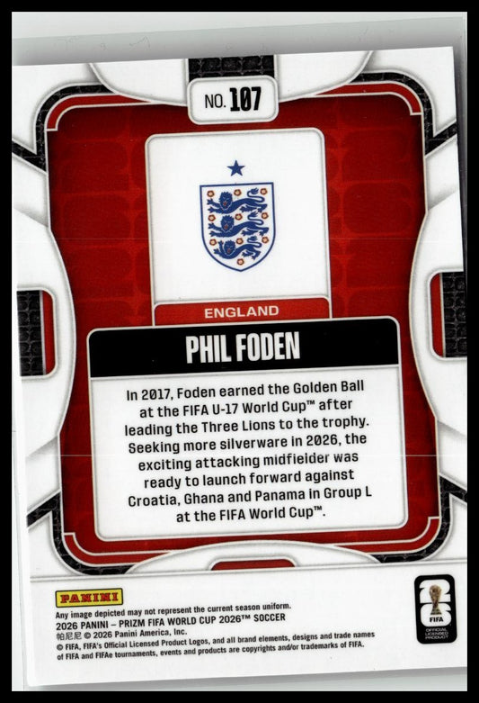 2026 Panini Prizm FIFA World Cup #107 Phil Foden