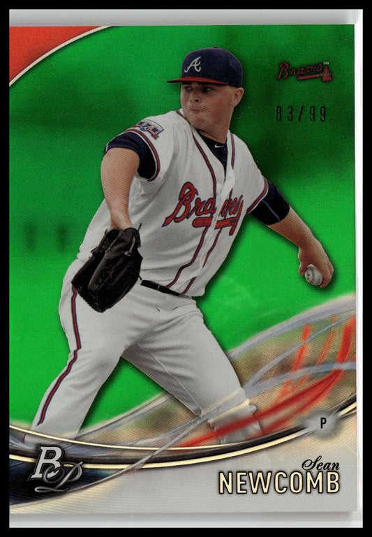2016 Bowman Platinum #TP-SN Sean Newcomb Top Prospects Green #/99