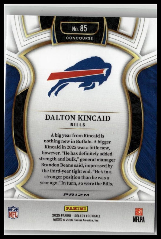 2025 Panini Select #85 Dalton Kincaid Silver Prizm