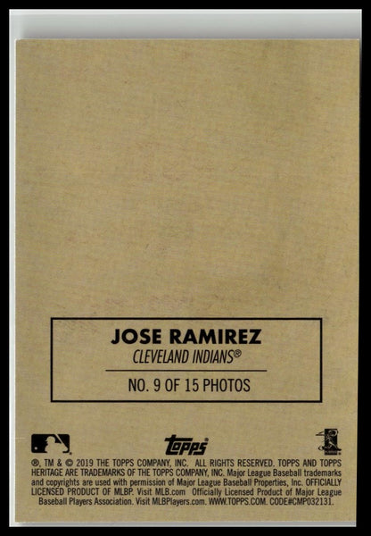 2019 Topps Heritage #9 Jose Ramirez 1970 Cloth Stickers