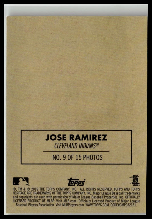 2019 Topps Heritage #9 Jose Ramirez 1970 Cloth Stickers