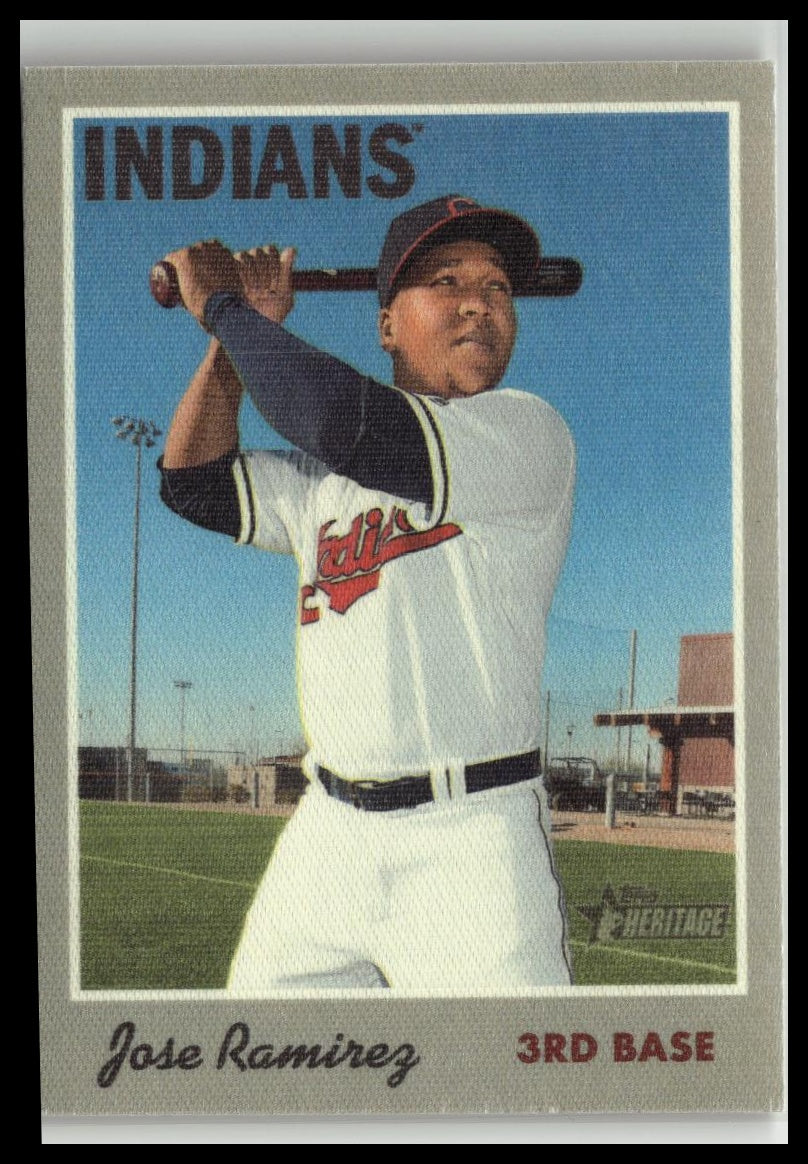 2019 Topps Heritage #9 Jose Ramirez 1970 Cloth Stickers