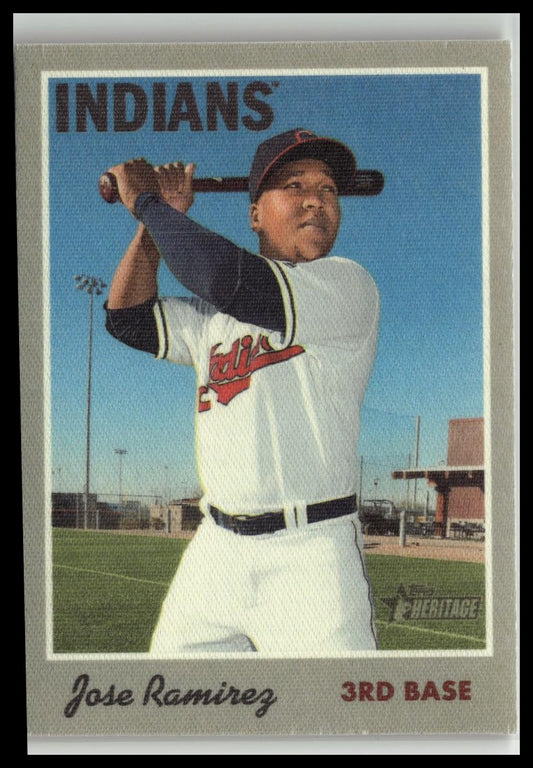 2019 Topps Heritage #9 Jose Ramirez 1970 Cloth Stickers