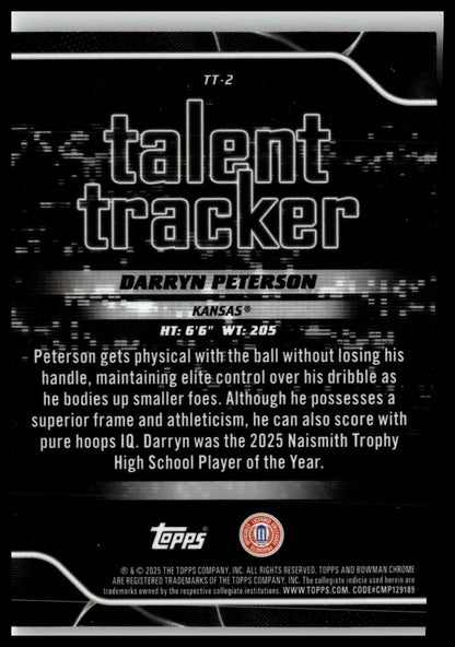 2025-26 Bowman #TT-2 Darryn Peterson Talent Tracker