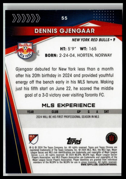 2024 Topps Chrome MLS #55 Dennis Gjengaar Neon Green Lava Refractor