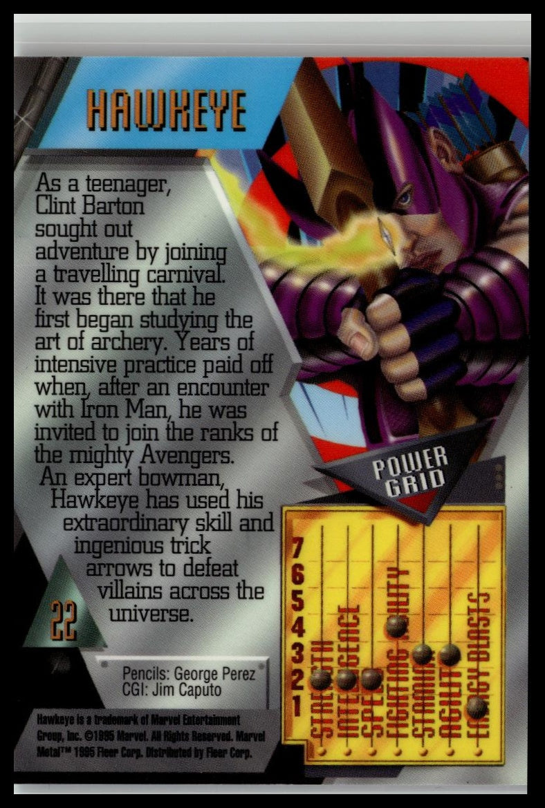 1995 Metal Marvel #22 Hawkeye