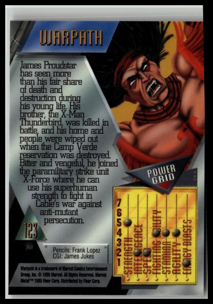 1995 Metal Marvel #123 Warpath Silver Flasher