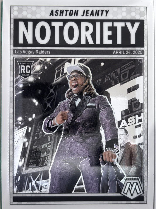 2025 Panini Mosaic Ashton Jeanty Notoriety Mosaic #18 Las Vegas Raiders