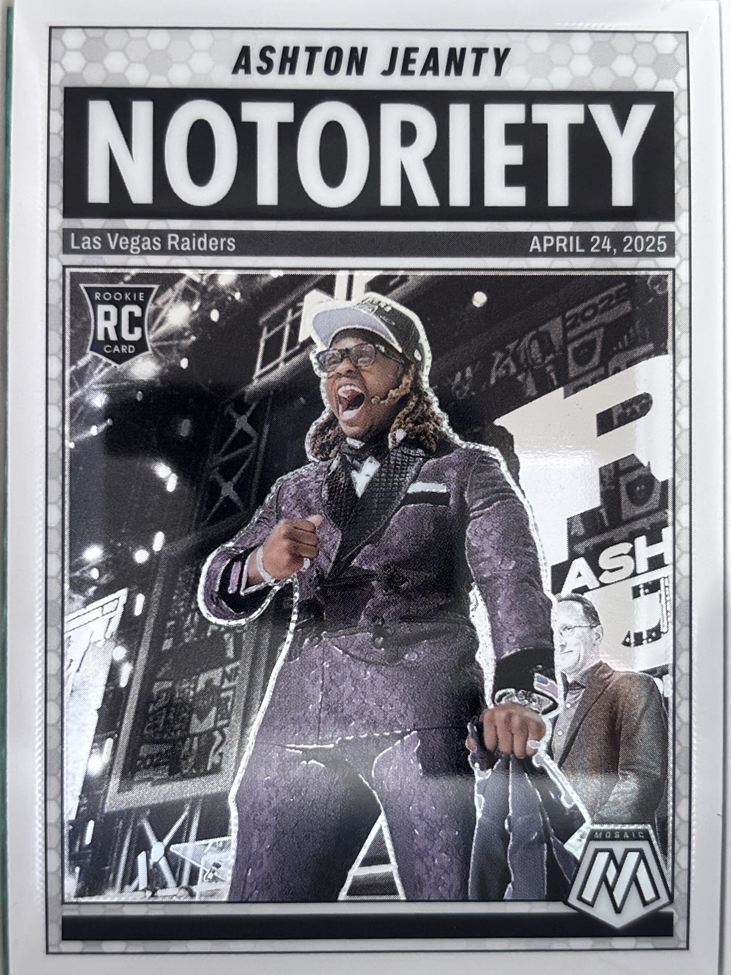 2025 Panini Mosaic Ashton Jeanty Notoriety Mosaic #18 Las Vegas Raiders