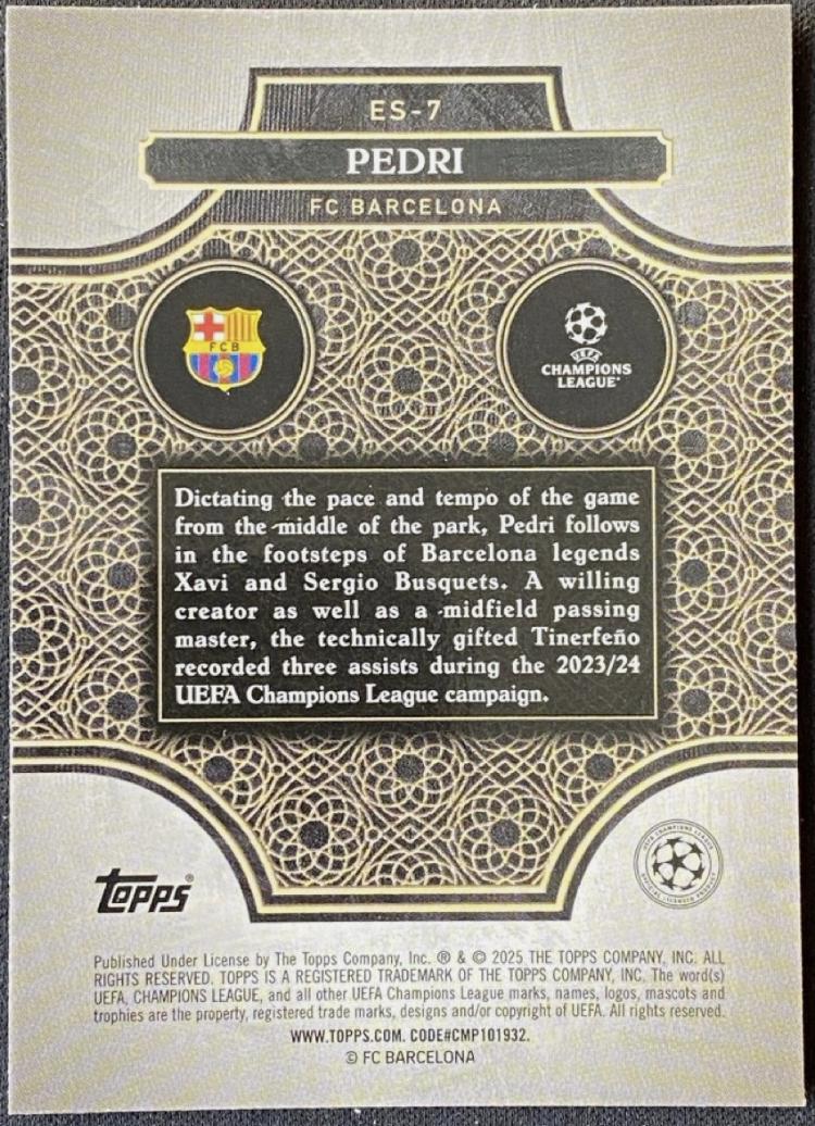 2024-25 Merlin UEFA Club Competitions #ES-7 Pedri Elite Society