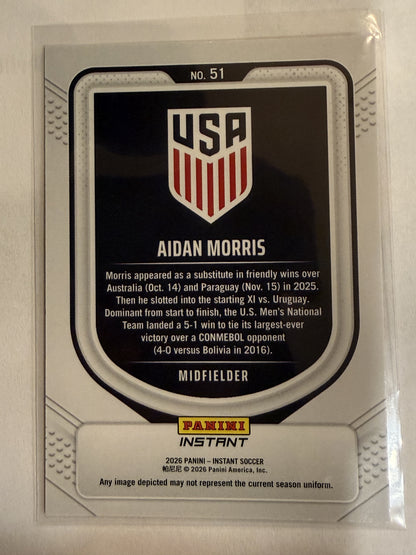 2026 Panini Instant USA Soccer #51 Aidan Morris Red, White & Blue