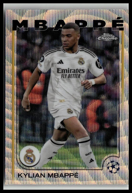 2024-25 Topps Chrome UEFA Club Competitions #1 Kylian Mbappé Wave Refractor