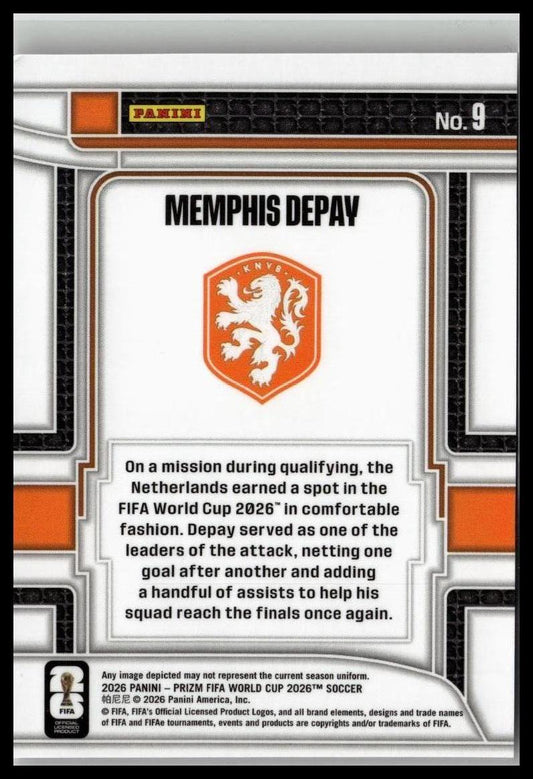 2026 Panini Prizm FIFA World Cup #9 Memphis Depay Scorers Club