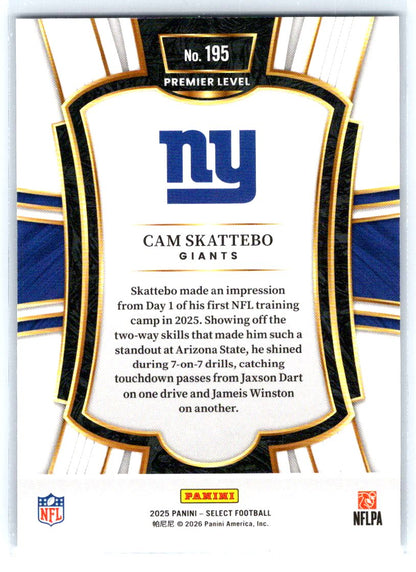 2025 Panini Select Cam Skattebo #195 New York Giants
