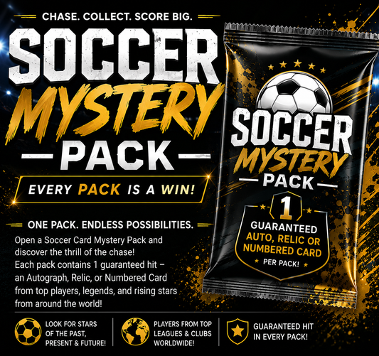 Soccer Card Mystery Pack – Guaranteed Autograph, Relic or Numbered Card – Collectible Football Trading Cards – Great Gift for Fans & Collectors